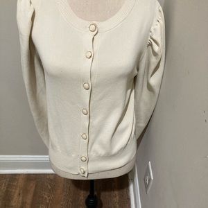 Zara Creme with Gold & Creme buttons Medium Sweater